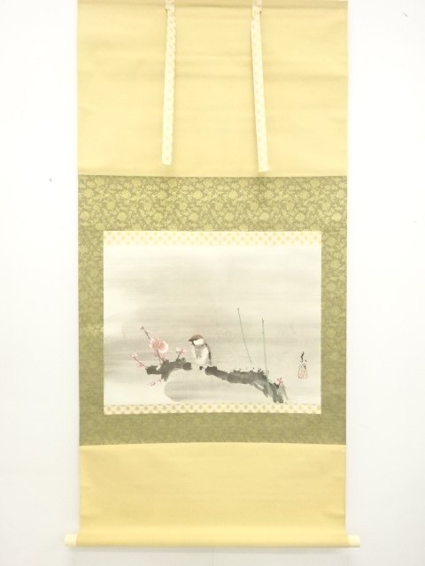 JAPANESE COLLECTIBLE / YUKI SOEI / PLUM BLOSSOMS / SPARROWS / PRINTED 